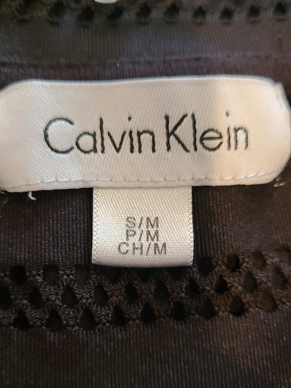 Calvin Klein Black Striped V-Neck Tunic with Drawstring Swim Cover Size S/M - Picture 8 of 9